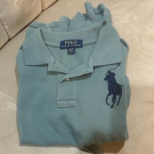 Polo by Ralph Lauren Seafoam Green Polo Shirt with Navy Label